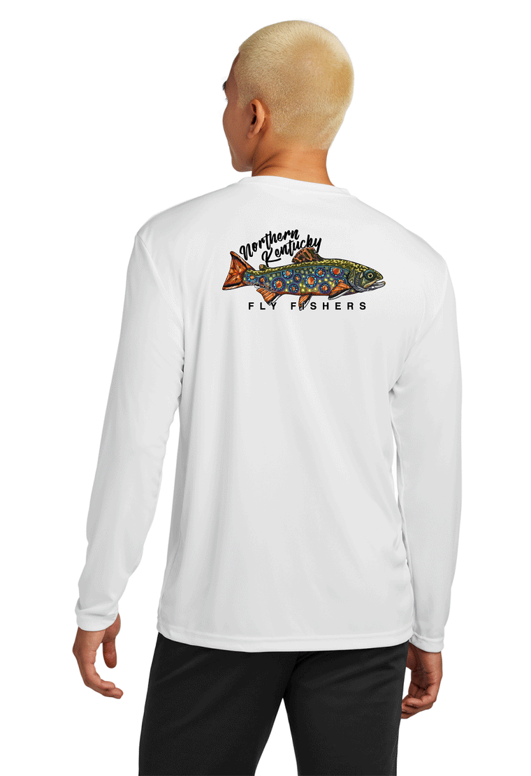 Northern Kentucky Fly Fishing Sport Tek Long Sleeve Back Print