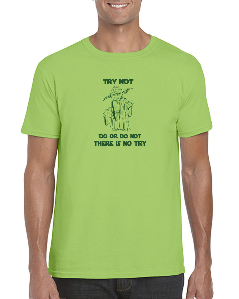 Do or Do Not There is not Try Mens T-shirt funny star wars yoda jedi geek nerd 80s movie party skywalker