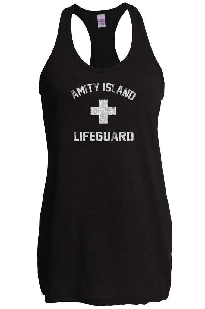 Amity Island Lifeguard Racer Back racerback Tank Top jaws great white sharks you're gonna need a bigger boat scary movie horror
