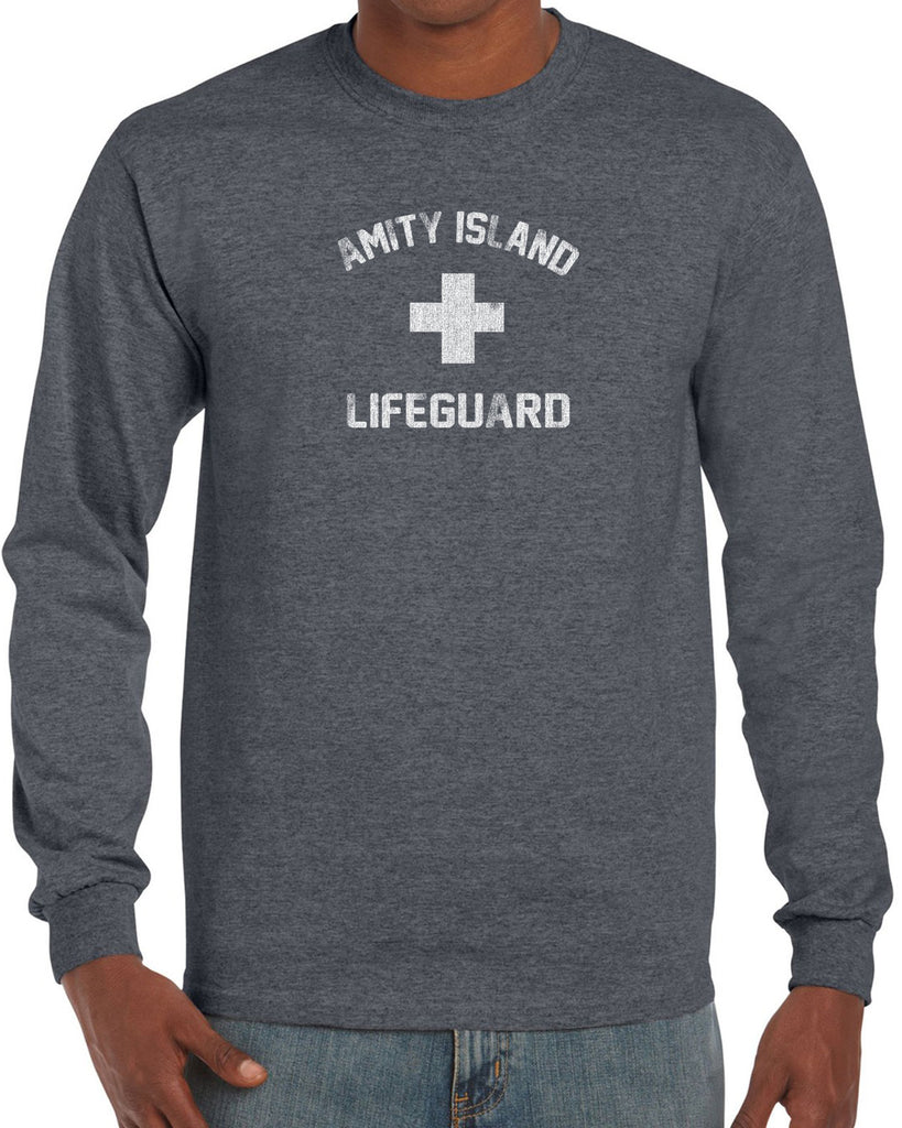 Men's Long Sleeve Shirt - Amity Island Lifeguard