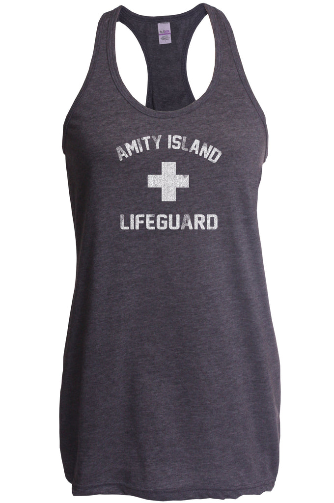 Amity Island Lifeguard Racer Back racerback Tank Top jaws great white sharks you're gonna need a bigger boat scary movie horror