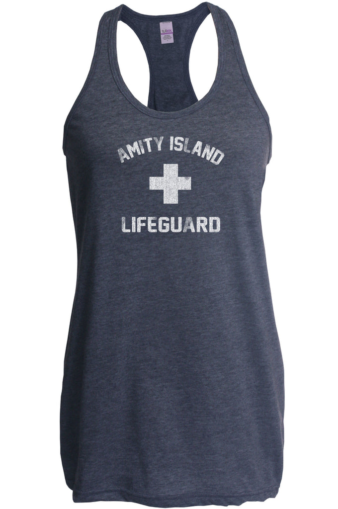 Amity Island Lifeguard Racer Back racerback Tank Top jaws great white sharks you're gonna need a bigger boat scary movie horror