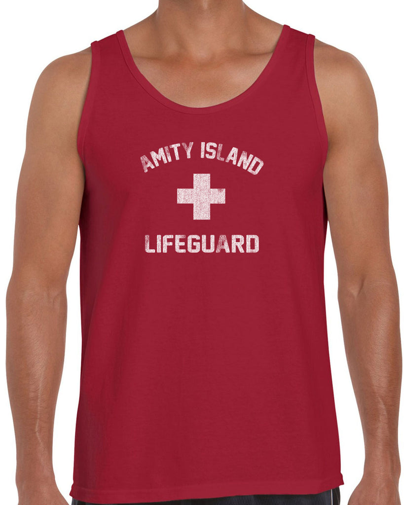 Amity Island Lifeguard Tank Top jaws great white sharks you're gonna need a bigger boat scary movie horror