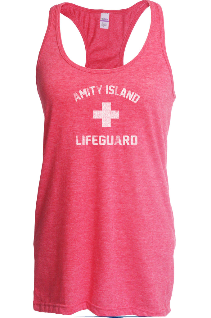 Amity Island Lifeguard Racer Back racerback Tank Top jaws great white sharks you're gonna need a bigger boat scary movie horror