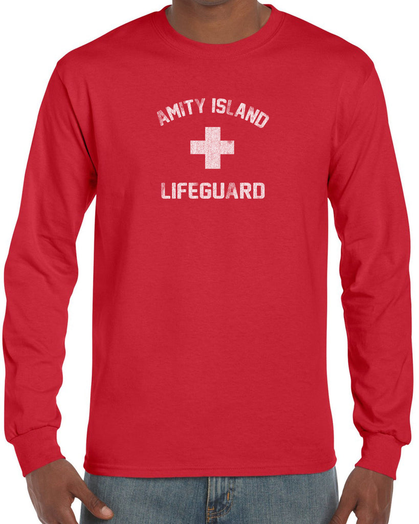 Men's Long Sleeve Shirt - Amity Island Lifeguard