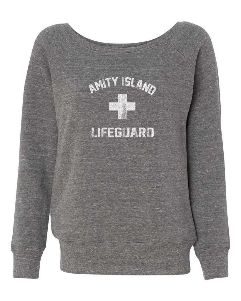 Women's Off the Shoulder Sweatshirt - Amity Island Lifeguard