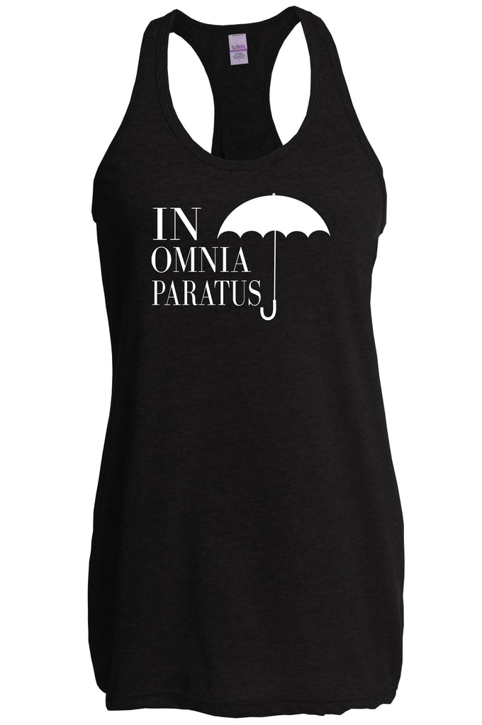 In Omnia Paratus Racerback Tank Top Racer Back funny tv show gilmore girls lori rory lukes diner umbrella vintage retro