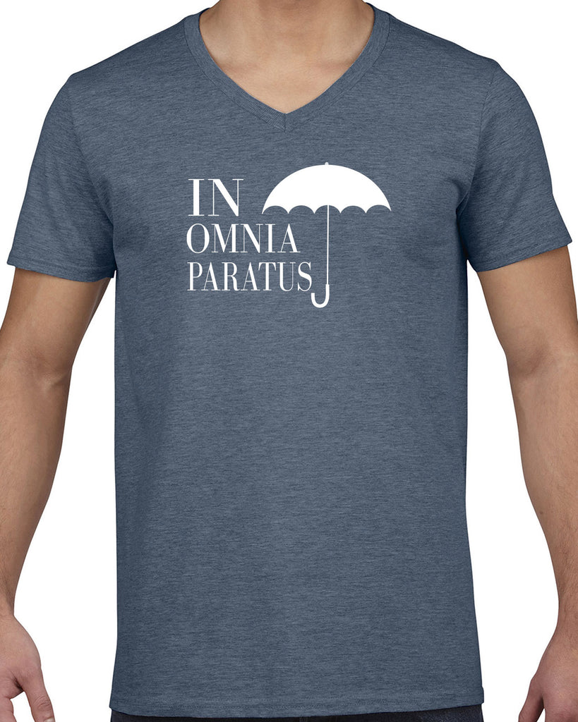 In Omnia Paratus Mens V-neck Shirt funny tv show gilmore girls lori rory lukes diner umbrella vintage retro