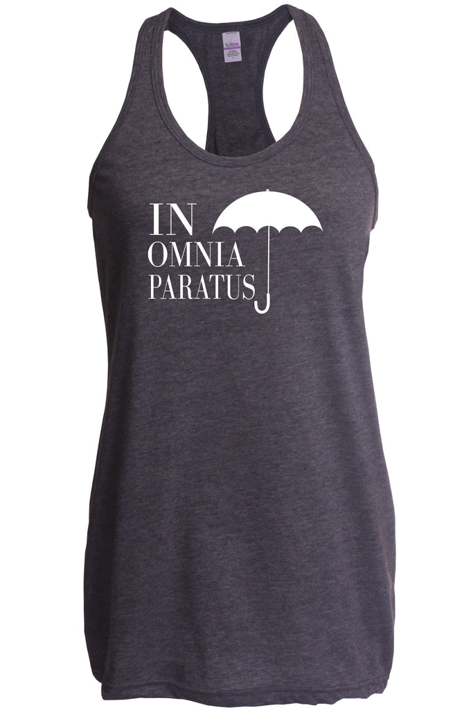 In Omnia Paratus Racerback Tank Top Racer Back funny tv show gilmore girls lori rory lukes diner umbrella vintage retro
