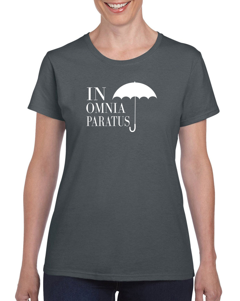 In Omnia Paratus Womens T-shirt funny tv show gilmore girls lori rory lukes diner umbrella vintage retro