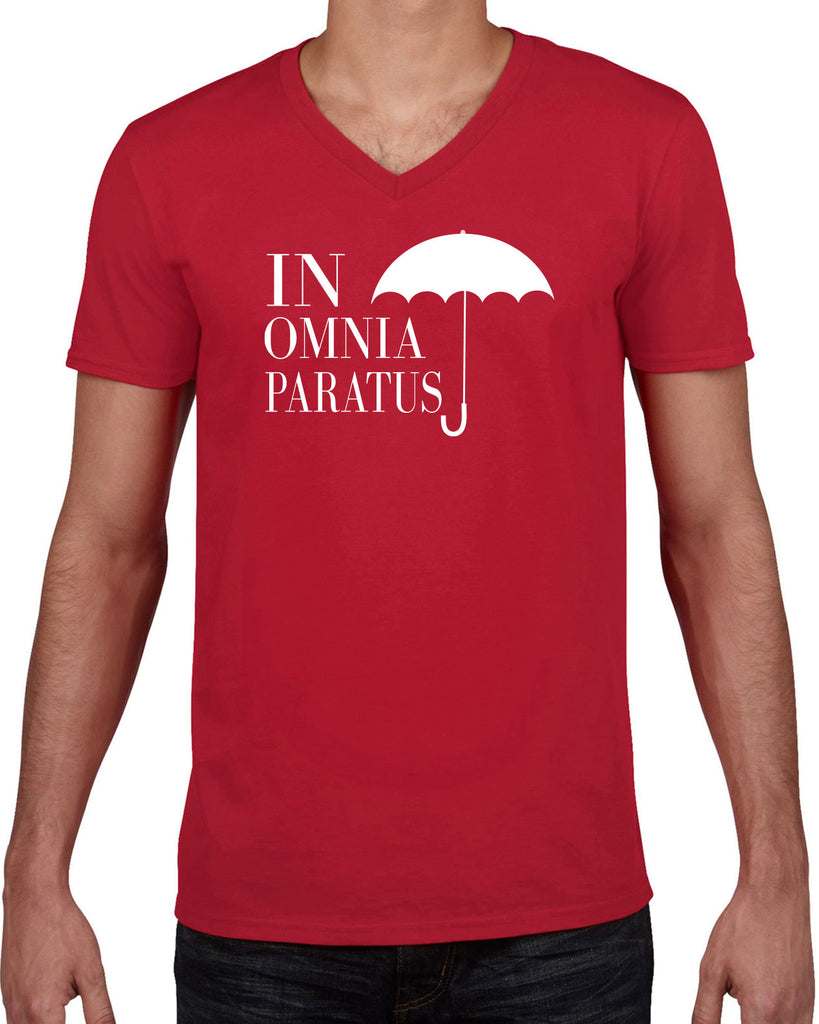 In Omnia Paratus Mens V-neck Shirt funny tv show gilmore girls lori rory lukes diner umbrella vintage retro