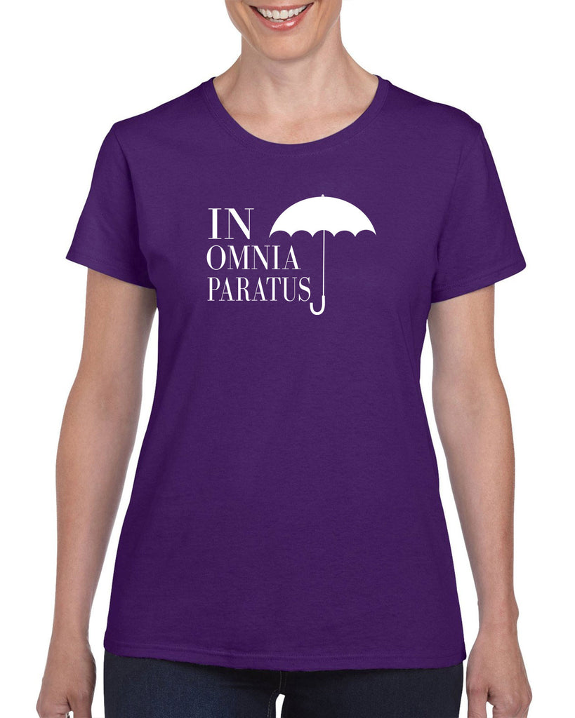 In Omnia Paratus Womens T-shirt funny tv show gilmore girls lori rory lukes diner umbrella vintage retro