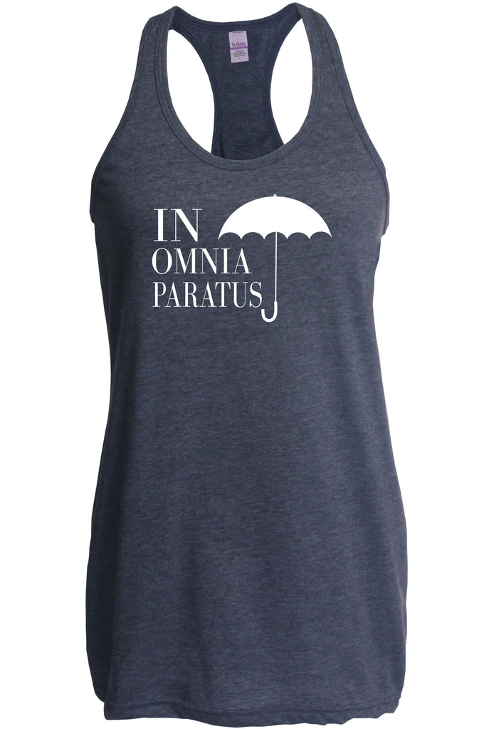 In Omnia Paratus Racerback Tank Top Racer Back funny tv show gilmore girls lori rory lukes diner umbrella vintage retro
