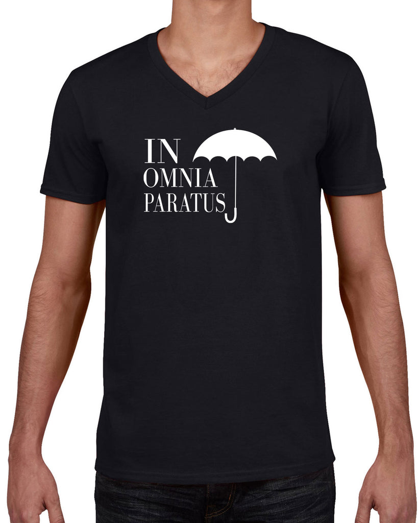In Omnia Paratus Mens V-neck Shirt funny tv show gilmore girls lori rory lukes diner umbrella vintage retro