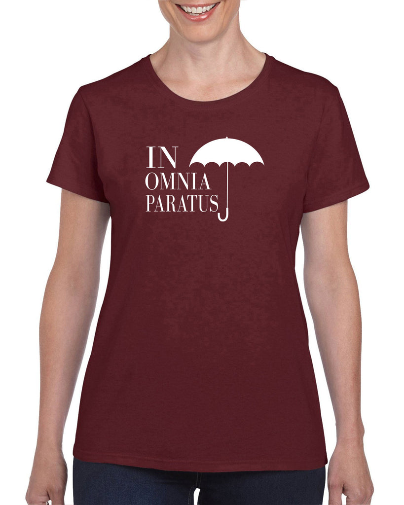 In Omnia Paratus Womens T-shirt funny tv show gilmore girls lori rory lukes diner umbrella vintage retro