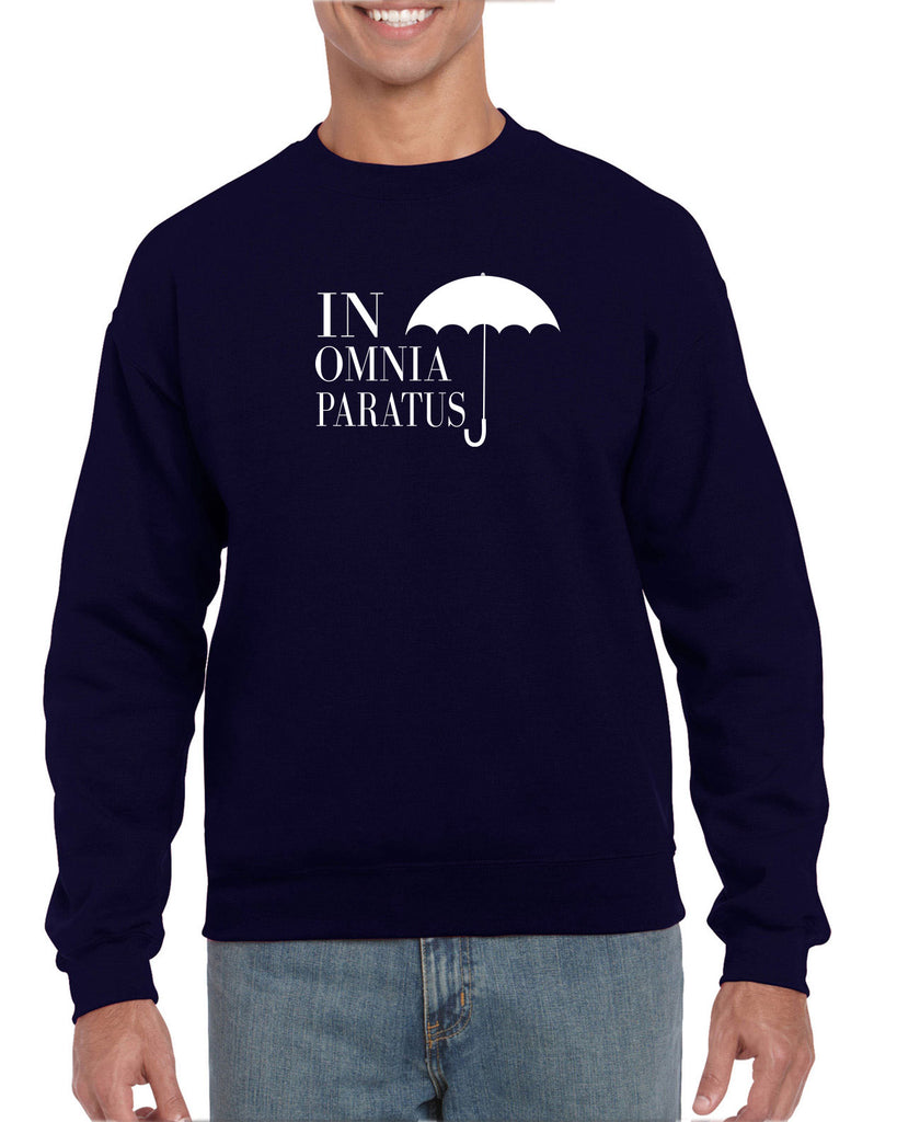 In Omnia Paratus Crew Sweatshirt funny tv show gilmore girls lori rory lukes diner umbrella vintage retro