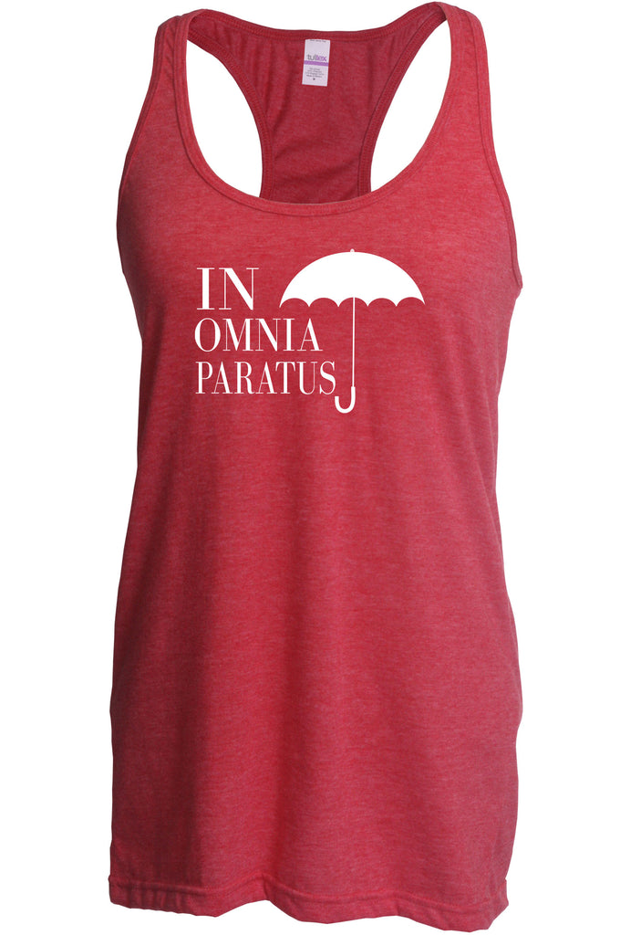 In Omnia Paratus Racerback Tank Top Racer Back funny tv show gilmore girls lori rory lukes diner umbrella vintage retro