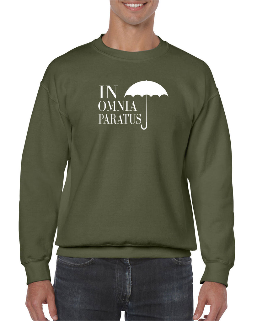 In Omnia Paratus Crew Sweatshirt funny tv show gilmore girls lori rory lukes diner umbrella vintage retro