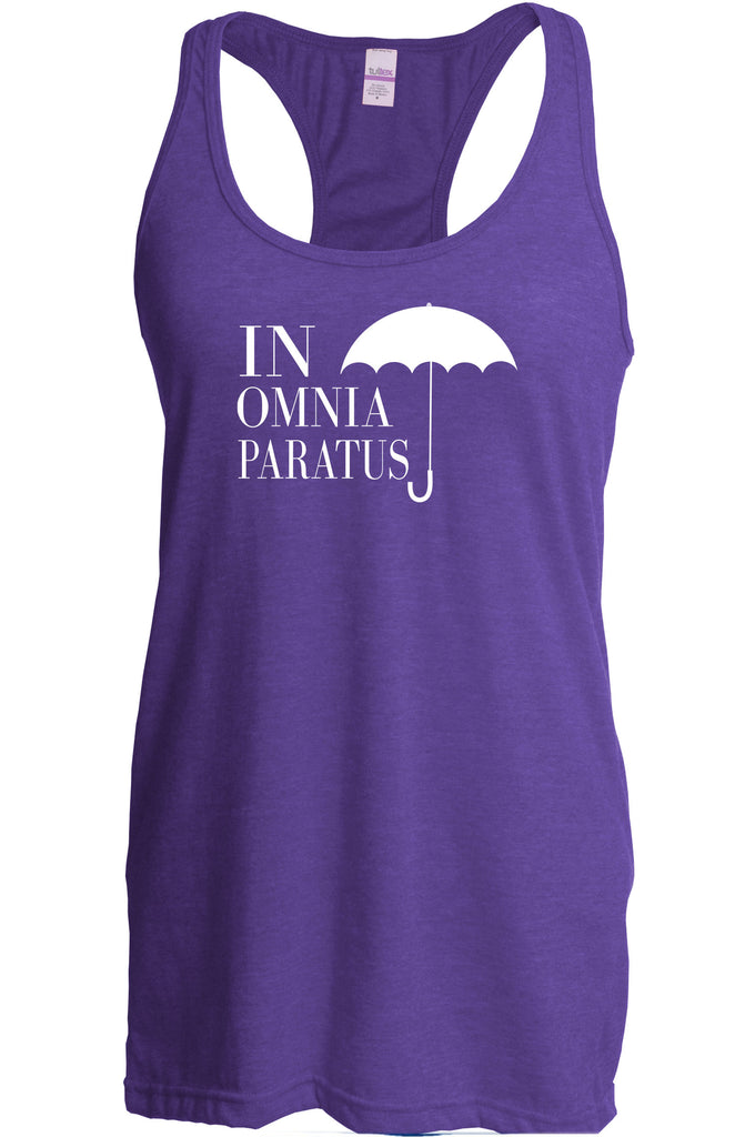 In Omnia Paratus Racerback Tank Top Racer Back funny tv show gilmore girls lori rory lukes diner umbrella vintage retro