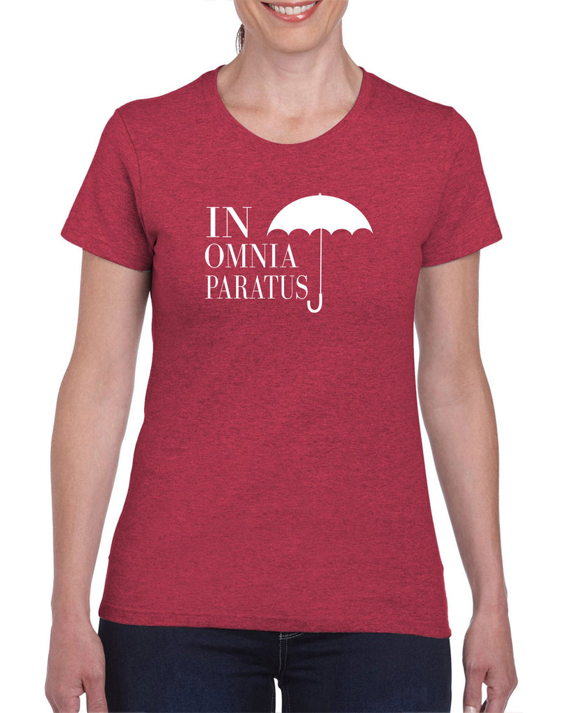 In Omnia Paratus Womens T-shirt funny tv show gilmore girls lori rory lukes diner umbrella vintage retro