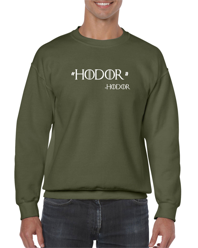 Hodor Crew Sweatshirt game of thrones hold the door house stark tv show king castle winterfell kings landing vintage retro