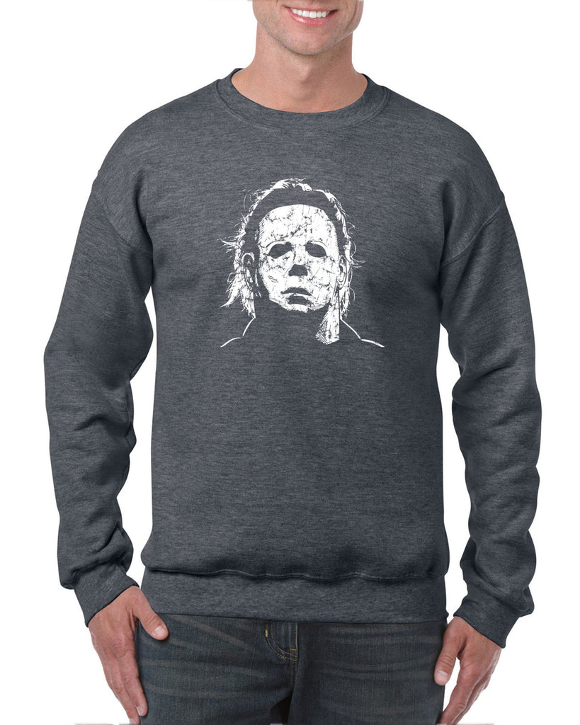 Halloween Mask Crew Sweatshirt face costume slasher horror scary 70s 80s costume party michael meyers
