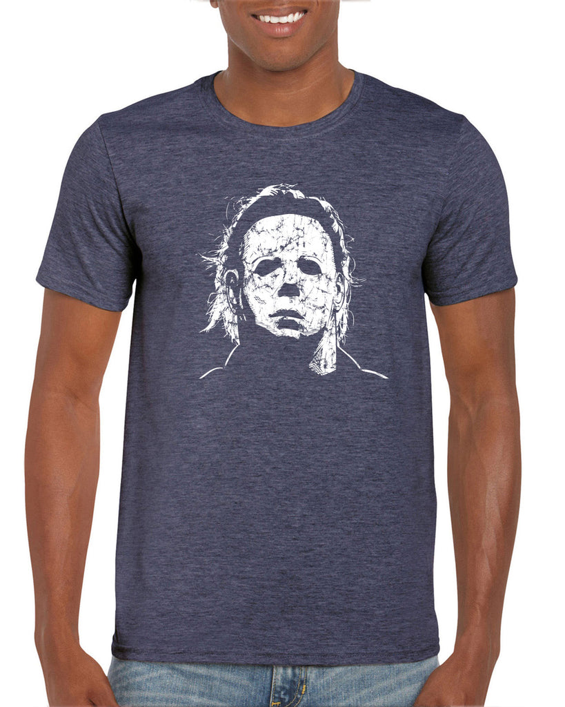 Halloween Mask Mens T-shirt face costume slasher horror scary 70s 80s costume party michael meyers