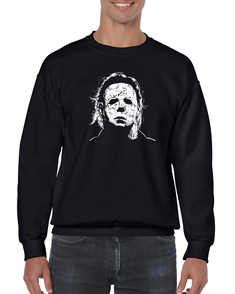 Halloween Mask Crew Sweatshirt face costume slasher horror scary 70s 80s costume party michael meyers