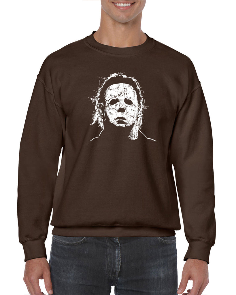 Halloween Mask Crew Sweatshirt face costume slasher horror scary 70s 80s costume party michael meyers