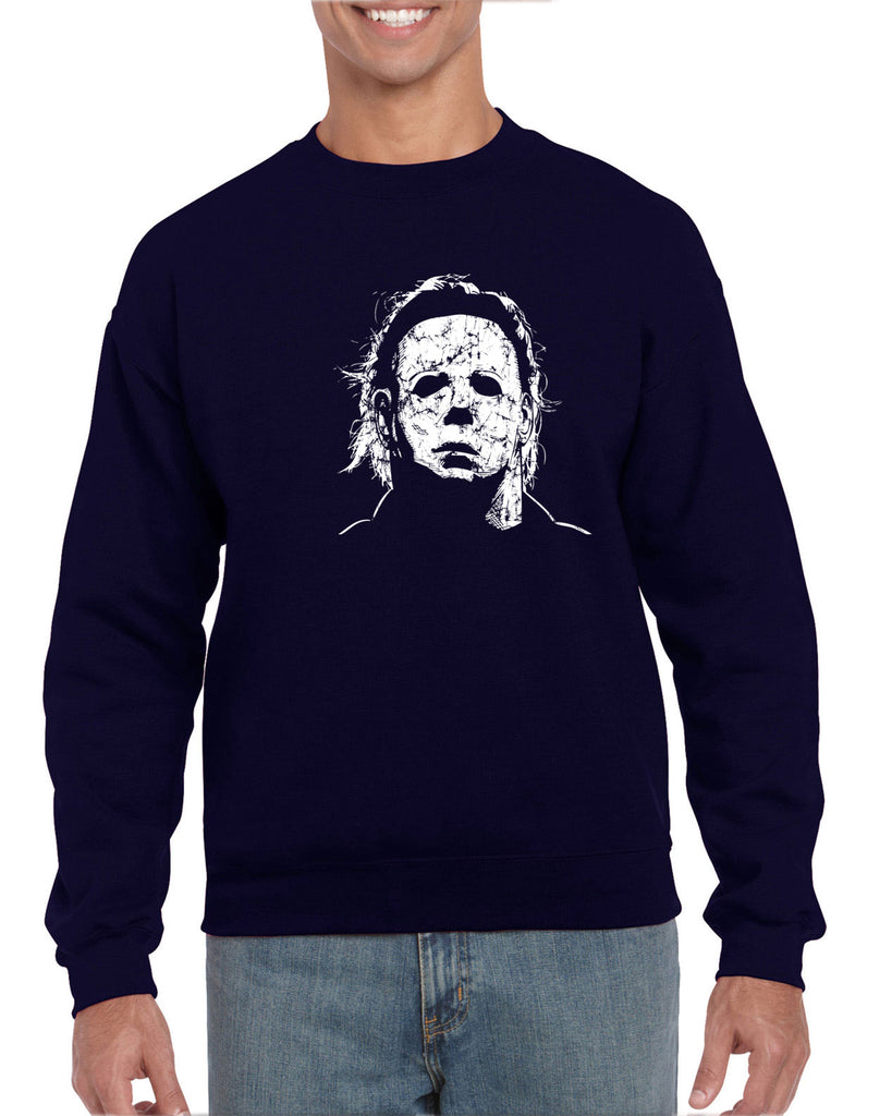 Halloween Mask Crew Sweatshirt face costume slasher horror scary 70s 80s costume party michael meyers