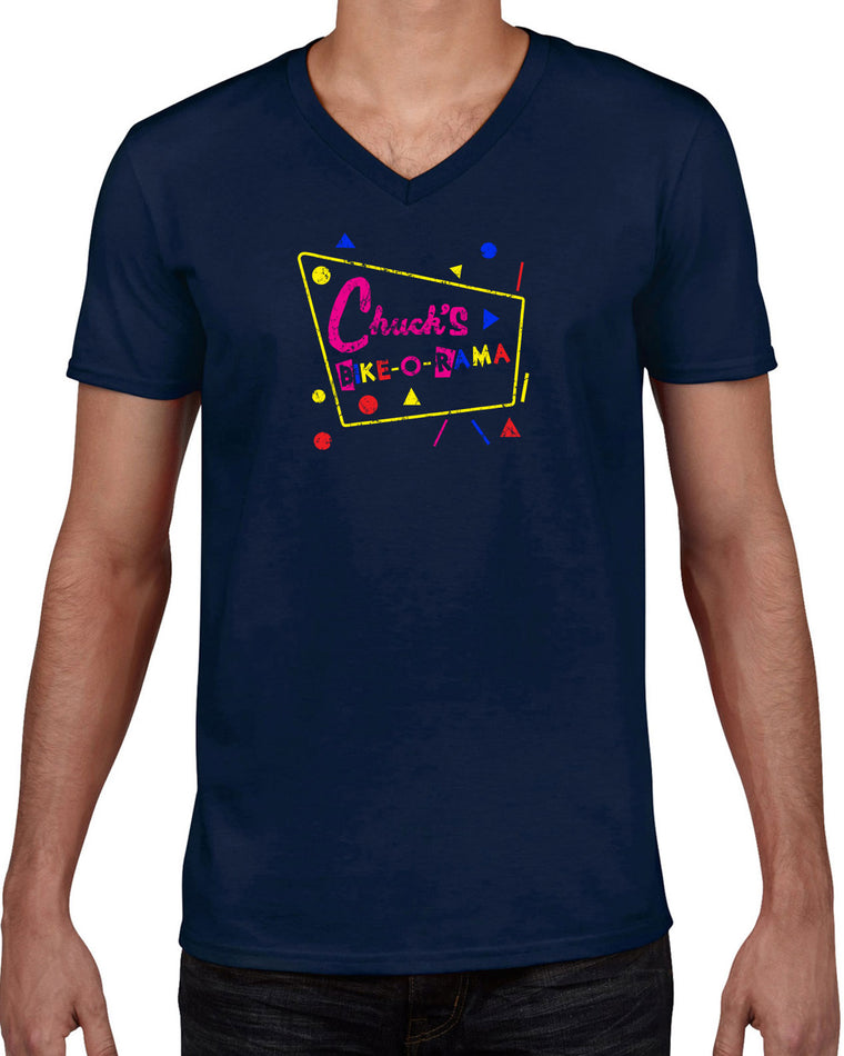Men's Short Sleeve V-Neck T-Shirt - Chucks Bike O' Rama