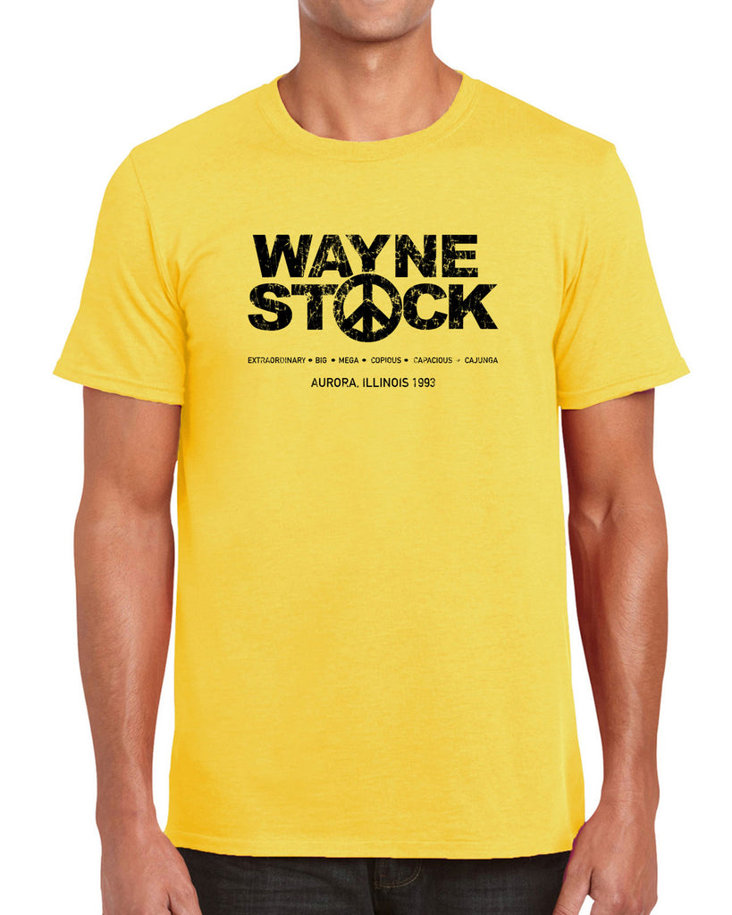 Waynestock Mens T-shirt 90s 80s movie waynes world funny comedy halloween costume music festival vintage retro