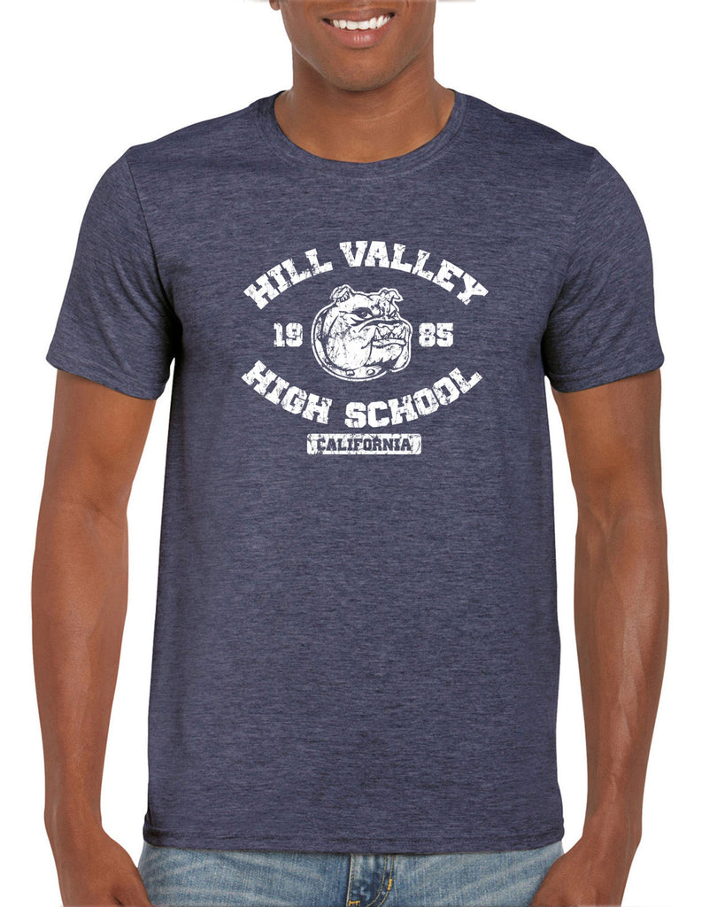 Hill Valley High School Mens T-Shirt Funny 80s Movie Back To The Future Marty Mcfly Halloween Costume Vintage Retro