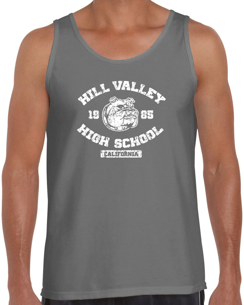 Hill Valley High School Tank Top Funny 80s Movie Back To The Future Marty Mcfly Halloween Costume Vintage Retro