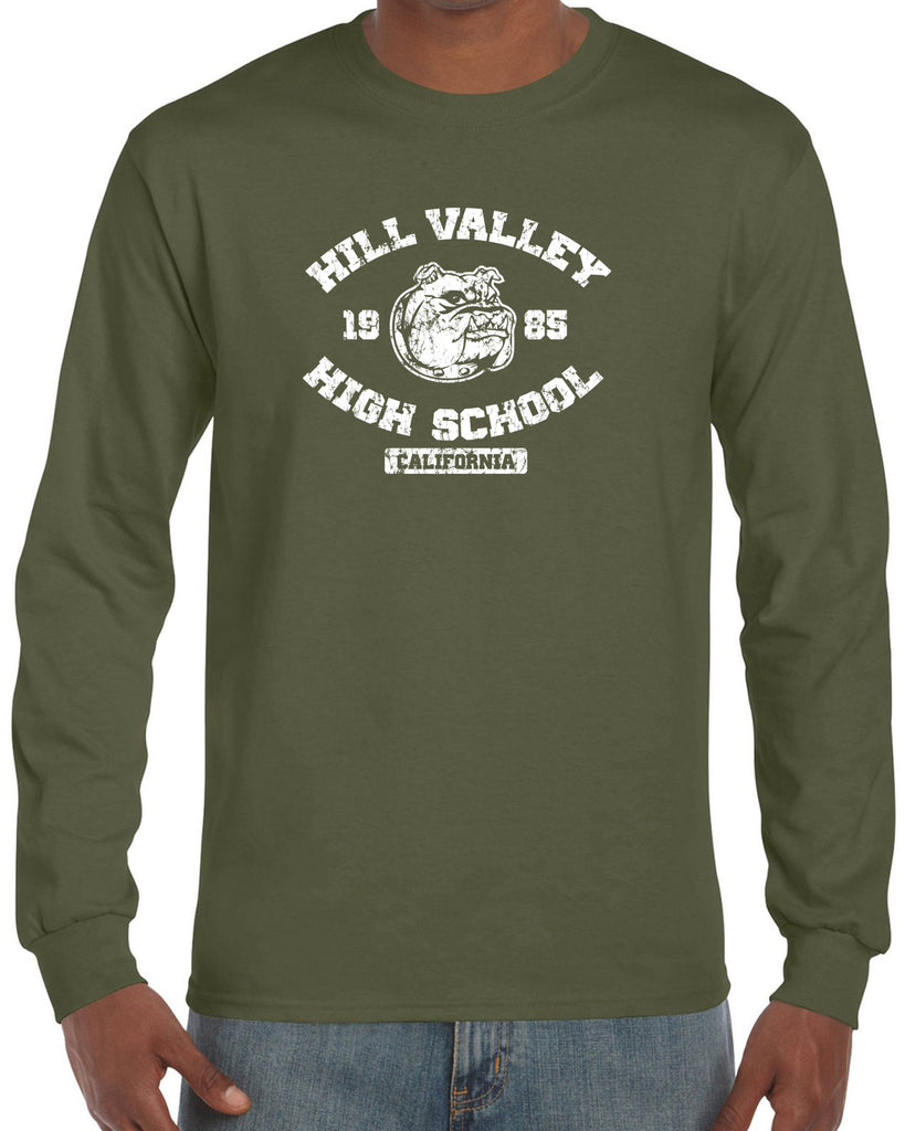Hill Valley High School Long Sleeve Shirt Funny 80s Movie Back To The Future Marty Mcfly Halloween Costume Vintage Retro