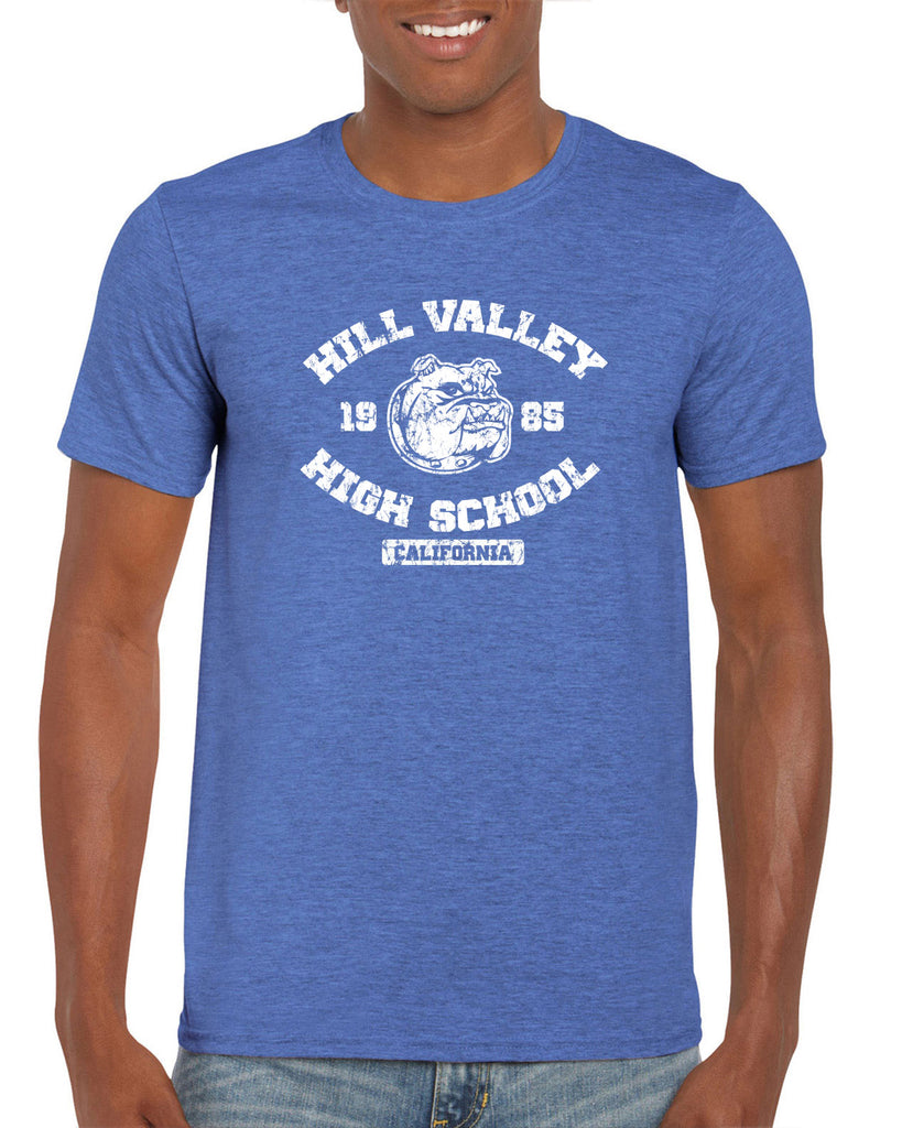 Hill Valley High School Mens T-Shirt Funny 80s Movie Back To The Future Marty Mcfly Halloween Costume Vintage Retro