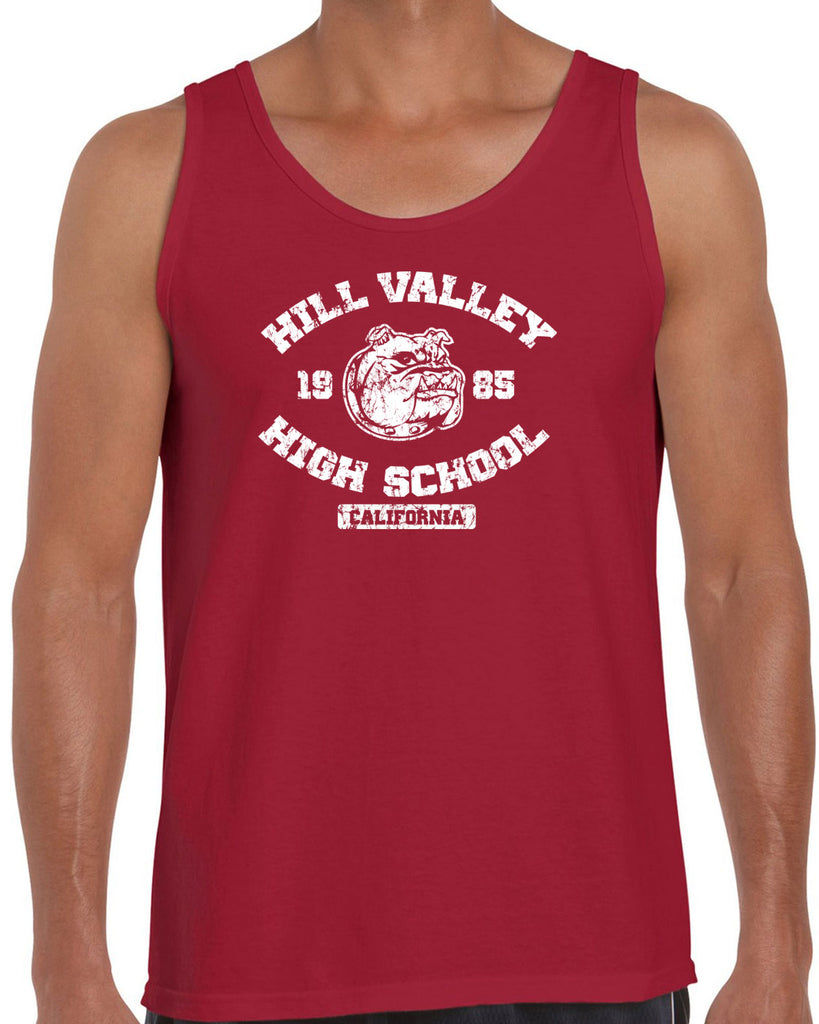 Hill Valley High School Tank Top Funny 80s Movie Back To The Future Marty Mcfly Halloween Costume Vintage Retro