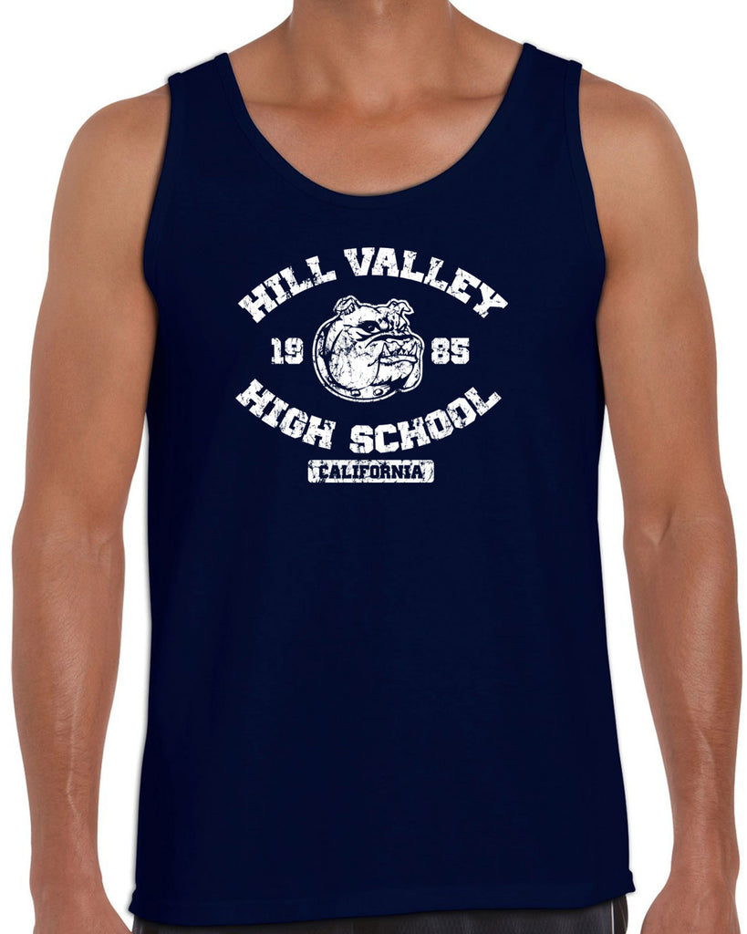 Hill Valley High School Tank Top Funny 80s Movie Back To The Future Marty Mcfly Halloween Costume Vintage Retro