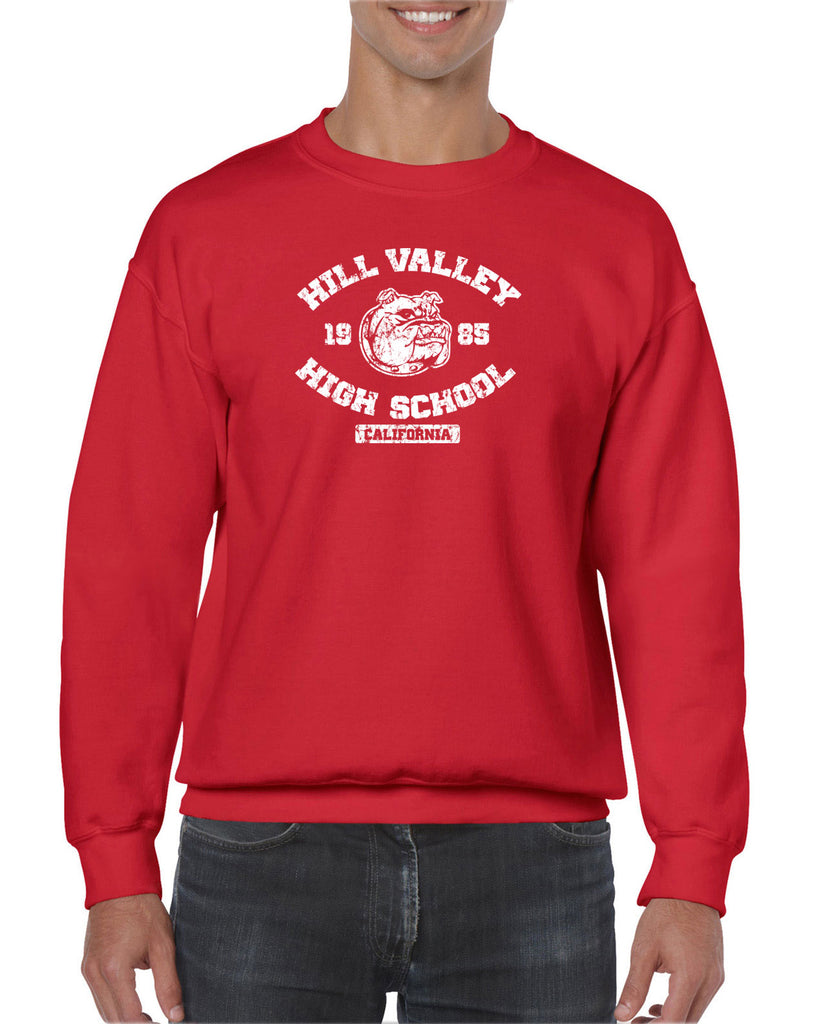 Hill Valley High School Crew Sweatshirt Funny 80s Movie Back To The Future Marty Mcfly Halloween Costume Vintage Retro