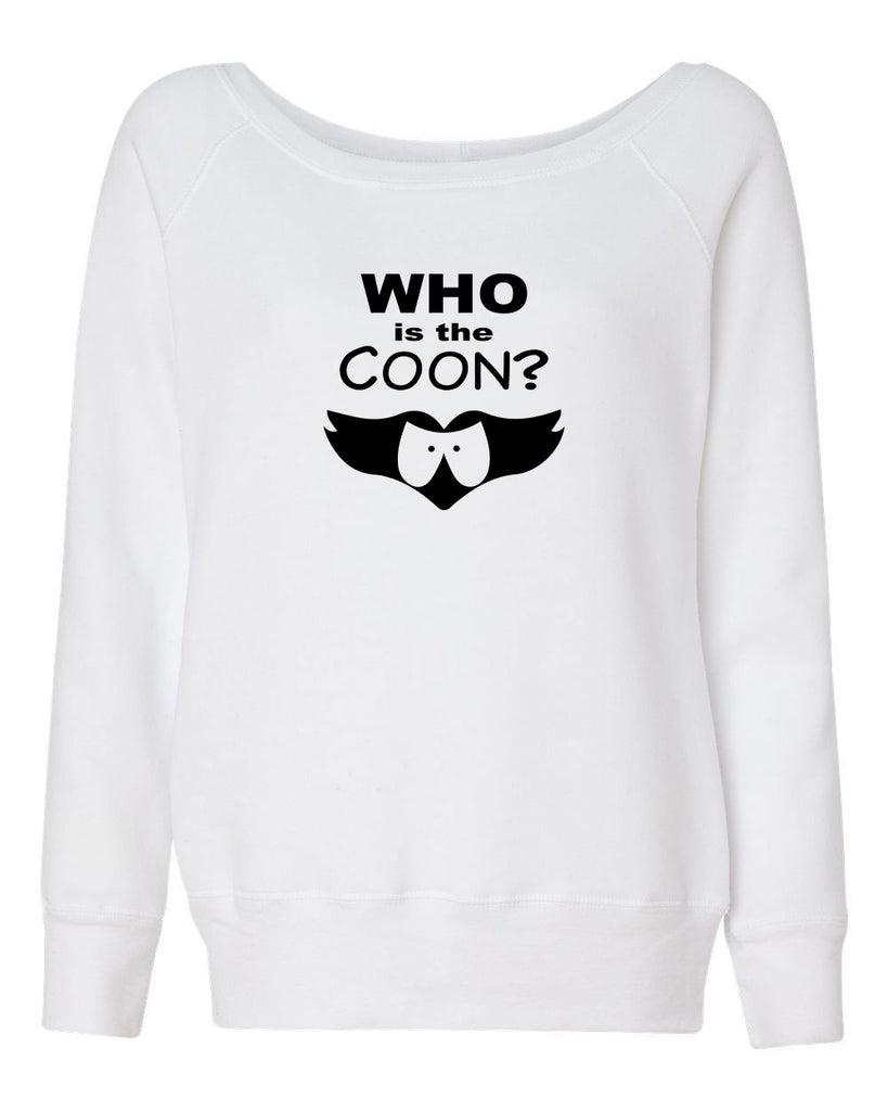 Who Is The Coon Womens Off The Shoulder Crew Sweatshirt Super Hero Comic Book Coon And Friends South Park Tv Show Funny Edit alt text