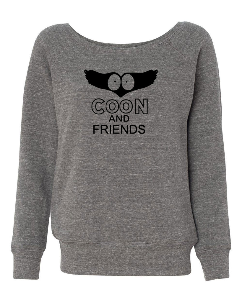 Coon and Friends Off The Shoulder Womens Crew Sweatshirt Super Hero Comic Book Who Is The Coon South Park Tv Show Funny