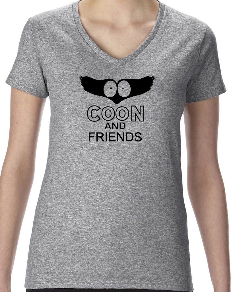 Coon and Friends Womens V-Neck Shirt Super Hero Comic Book Who Is The Coon South Park Tv Show Funny