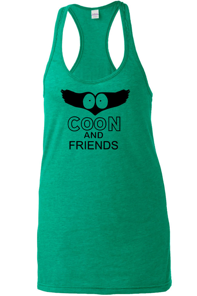 Coon and Friends Racer Back Tank Top racerback Super Hero Comic Book Who Is The Coon South Park Tv Show Funny