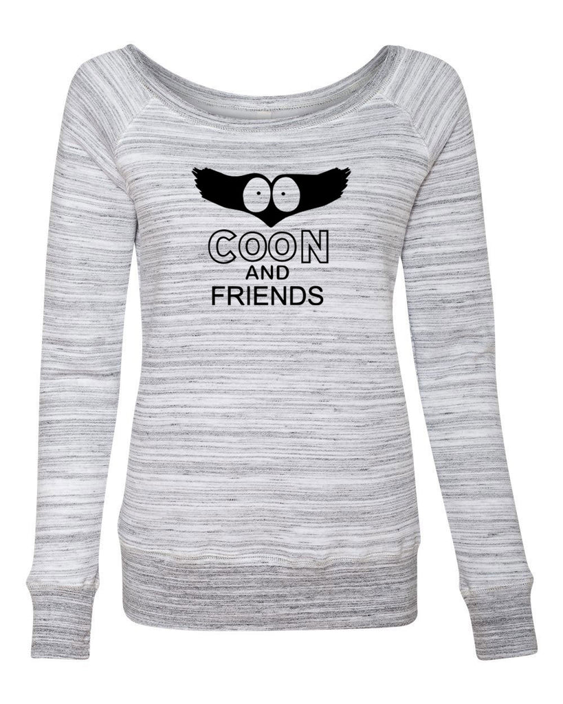 Coon and Friends Off The Shoulder Womens Crew Sweatshirt Super Hero Comic Book Who Is The Coon South Park Tv Show Funny