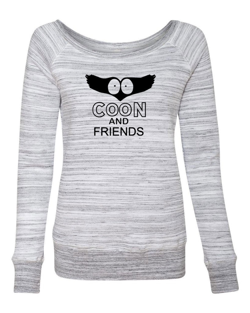 Coon and Friends Off The Shoulder Womens Crew Sweatshirt Super Hero Comic Book Who Is The Coon South Park Tv Show Funny