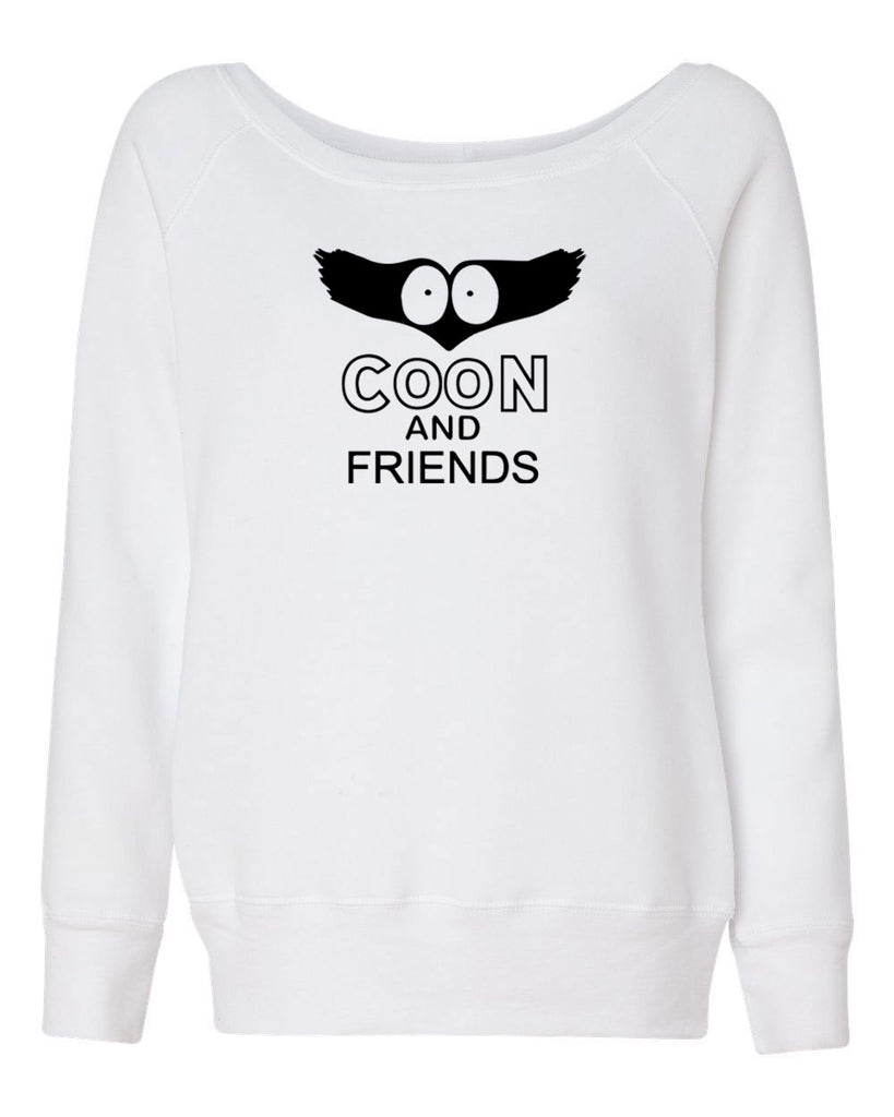 Coon and Friends Off The Shoulder Womens Crew Sweatshirt Super Hero Comic Book Who Is The Coon South Park Tv Show Funny