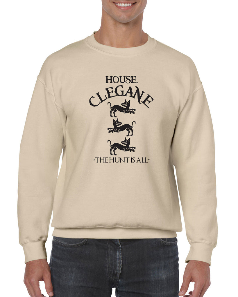 House Clegane Crew Sweatshirt funny game of thrones sigil the mountain hound westeros king castle the hunt is all