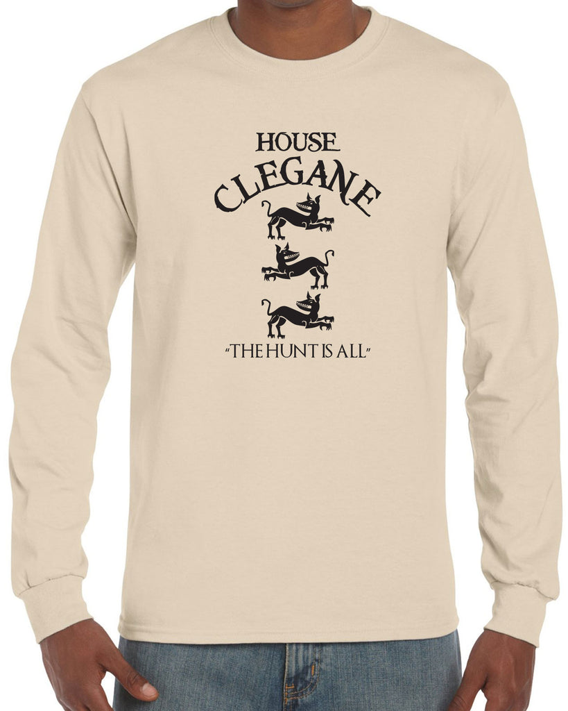 House Clegane Long Sleeve Shirt funny game of thrones sigil the mountain hound westeros king castle the hunt is all