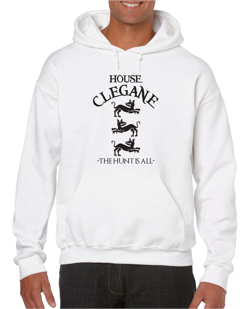 House Clegane Hooded Sweatshirt Hoodie funny game of thrones sigil the mountain hound westeros king castle the hunt is all
