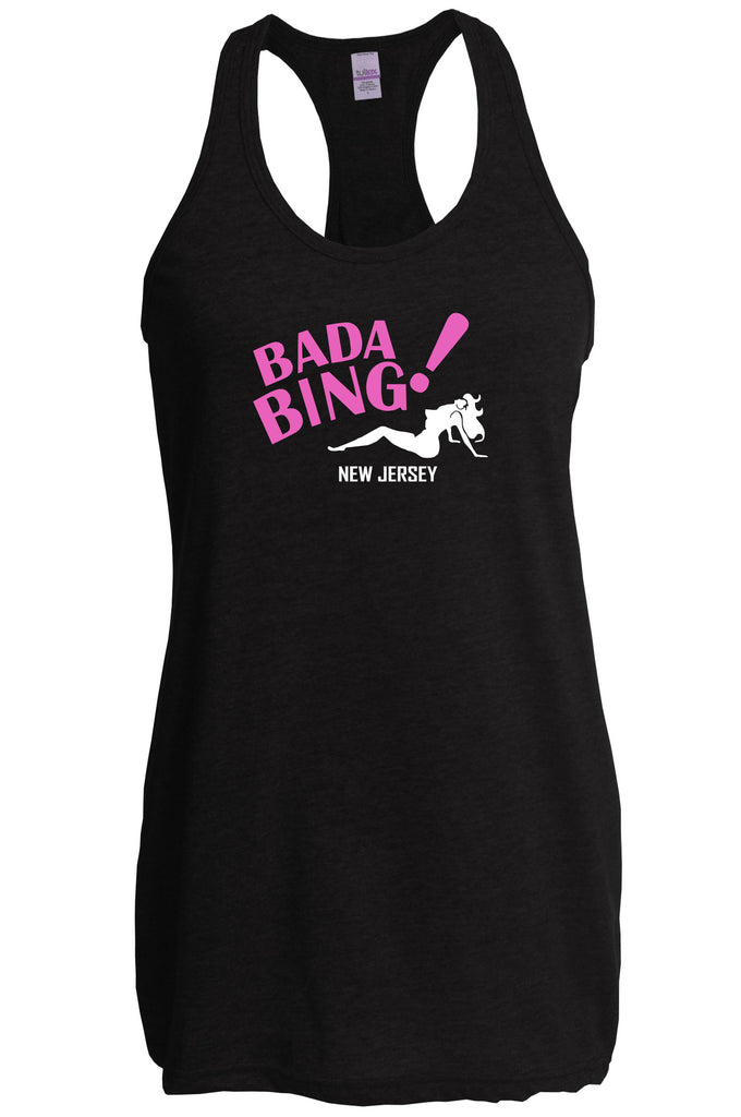 Bada Bing Racer Back Tank Top 90s Tv Show Sopranos Mobster Mafia Mob Boss Strip Club New Jersey Vintage Retro